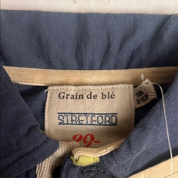 Blue and Yellow Striped Button Down Shirt with Long Sleeves - Picture 4 of 8